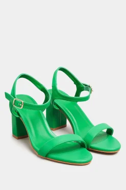 M&Co Limited Collection Limited Collection Green Block Heel Sandal In Wide E Fit & Extra Wide Fit>Women Heels