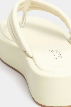 M&Co Limited Collection Limited Collection White Flatform Flip Flops In Wide E Fit><noscript><img width=