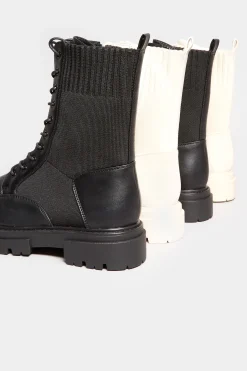 M&Co Limited Collection Limited Collection Cream Chunky Sock Lace Up Boots In Wide E Fit & Extra Wide Eee Fit><noscript><img width=