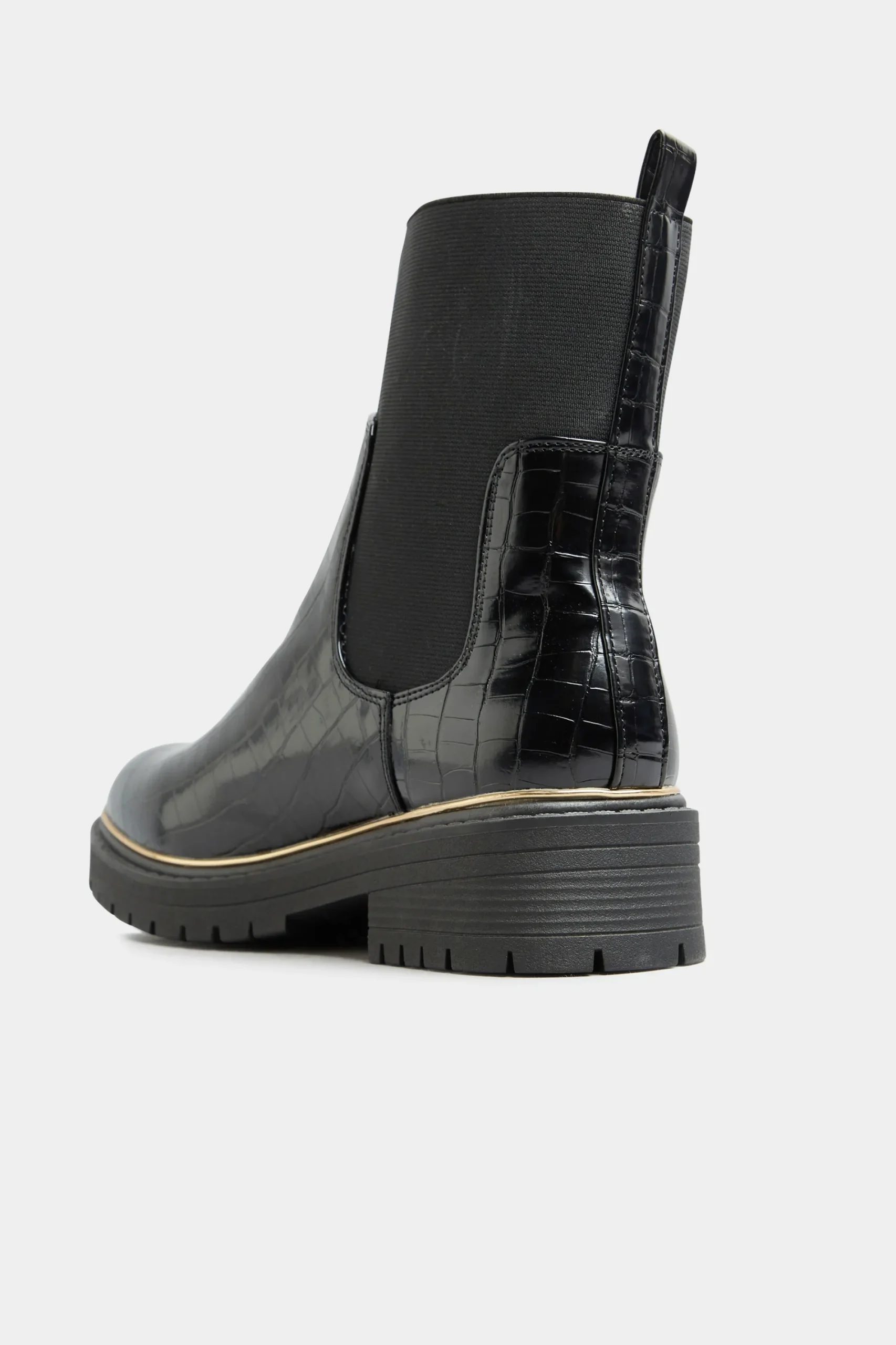 M&Co Limited Collection Limited Collection Black Croc Leather Look Ankle Boots In Standard Fit>Women Boots
