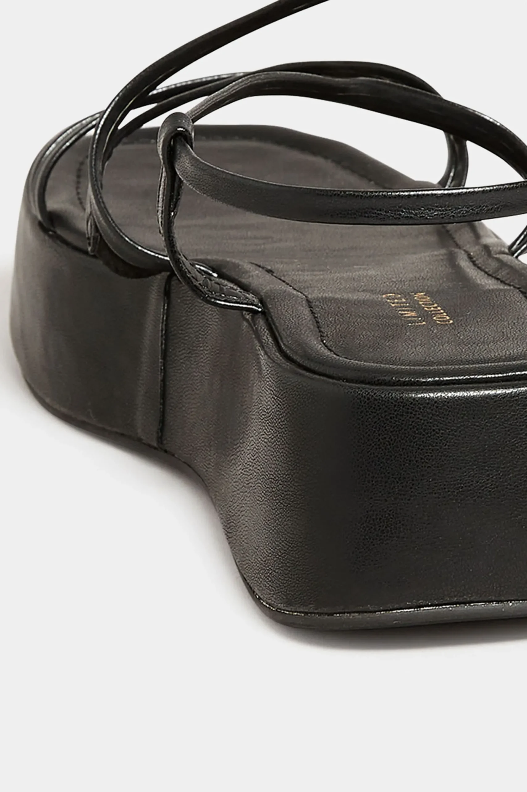M&Co Limited Collection Limited Collection Black Strappy Flatform Sandals In Extra Wide Eee Fit>Women Flat Shoes