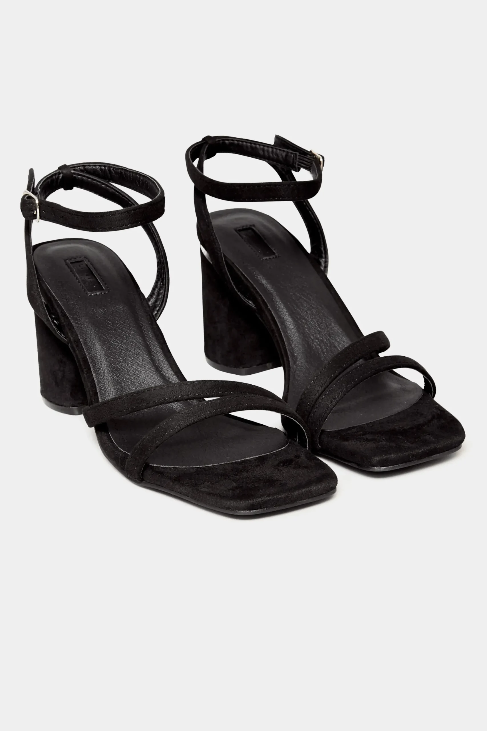 M&Co Limited Collection Limited Collection Black Asymmetrical Block Heel Sandal In Wide E Fit & Extra Fit Eee Fit>Women Heels