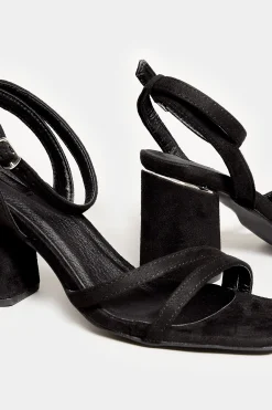 M&Co Limited Collection Limited Collection Black Asymmetrical Block Heel Sandal In Wide E Fit & Extra Fit Eee Fit><noscript><img width=