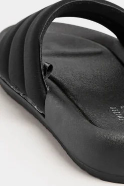 M&Co Limited Collection Limited Collection Black Padded Sliders In Wide E Fit><noscript><img width=