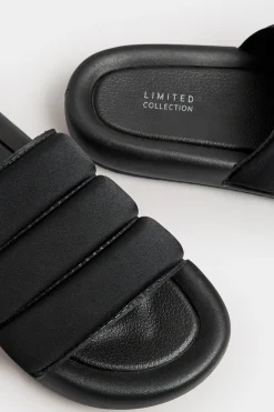 M&Co Limited Collection Limited Collection Black Padded Sliders In Wide E Fit><noscript><img width=