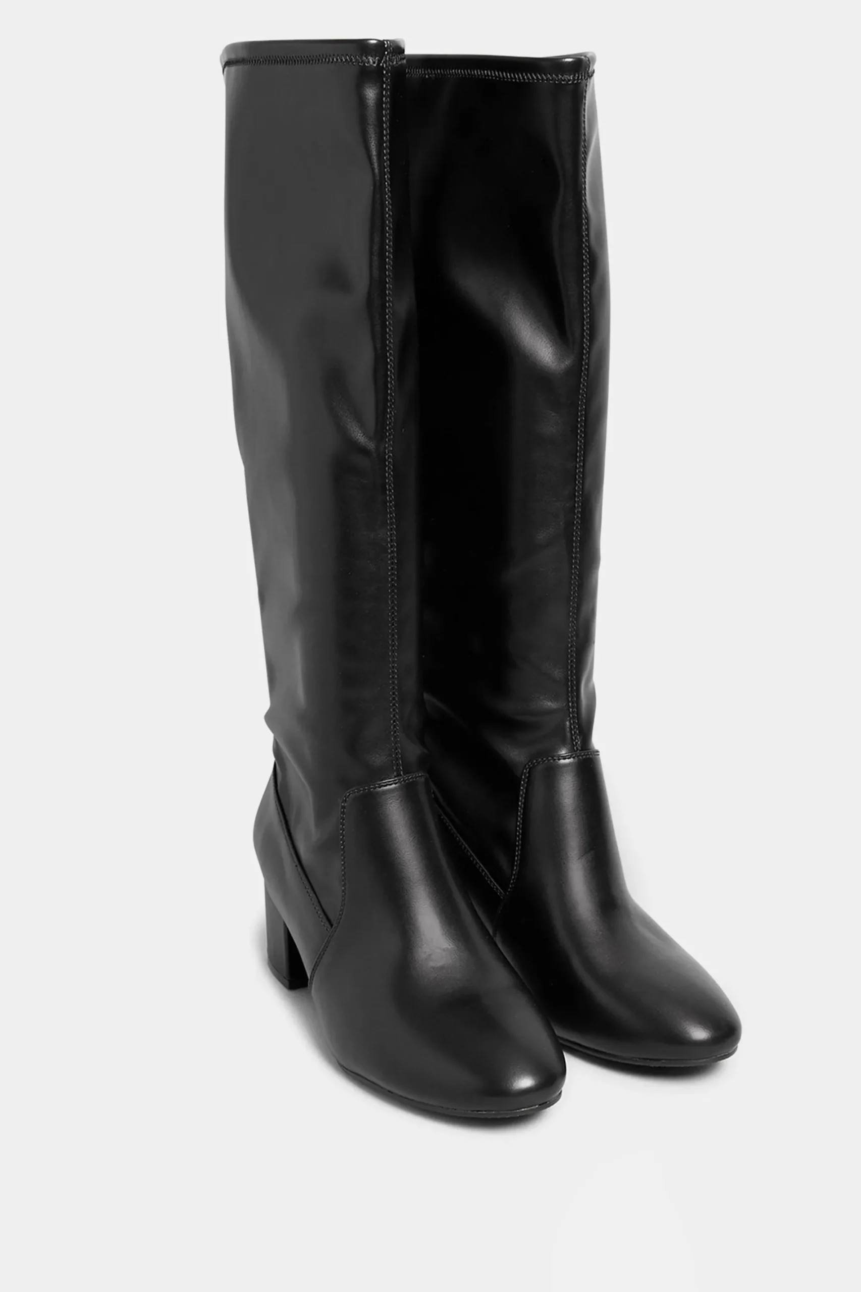 M&Co Limited Collection Limited Collection Black Stretch Heeled Knee High Boots In Wide E Fit & Extra Wide Eee Fit>Women Boots