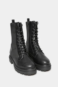 M&Co Limited Collection Limited Collection Black Chunky Sock Lace Up Boots In Wide E Fit & Extra Wide Eee Fit>Women Boots