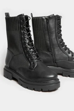 M&Co Limited Collection Limited Collection Black Chunky Sock Lace Up Boots In Wide E Fit & Extra Wide Eee Fit><noscript><img width=