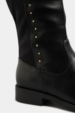 M&Co Limited Collection Limited Collection Black Pu Stud Over The Knee Boots In Wide E Fit & Extra Wide Eee Fit><noscript><img width=