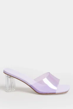 M&Co Limited Collection Limited Collection Lilac Purple & Clear Block Heel Mules In Extra Wide Eee Fit><noscript><img width=