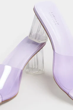 M&Co Limited Collection Limited Collection Lilac Purple & Clear Block Heel Mules In Extra Wide Eee Fit><noscript><img width=