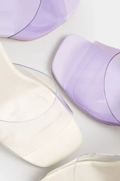 M&Co Limited Collection Limited Collection Lilac Purple & Clear Block Heel Mules In Extra Wide Eee Fit><noscript><img width=