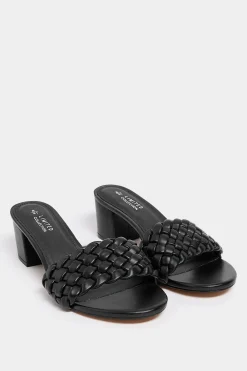 M&Co Limited Collection Limited Collection Black Plaited Mule In Wide E Fit & Extra Wide Eee Fit>Women Mules & Sliders