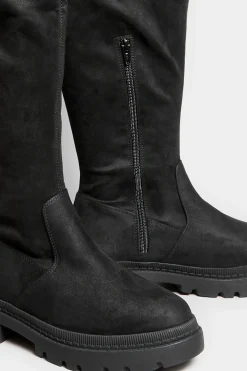 M&Co Limited Collection Limited Collection Black Suede Over The Knee Chunky Boots In Wide E Fit & Extra Wide Eee Fit><noscript><img width=