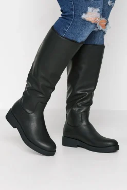 M&Co Limited Collection Limited Collection Black Fur Lined Knee High Boots In Wide E Fit>Women Boots