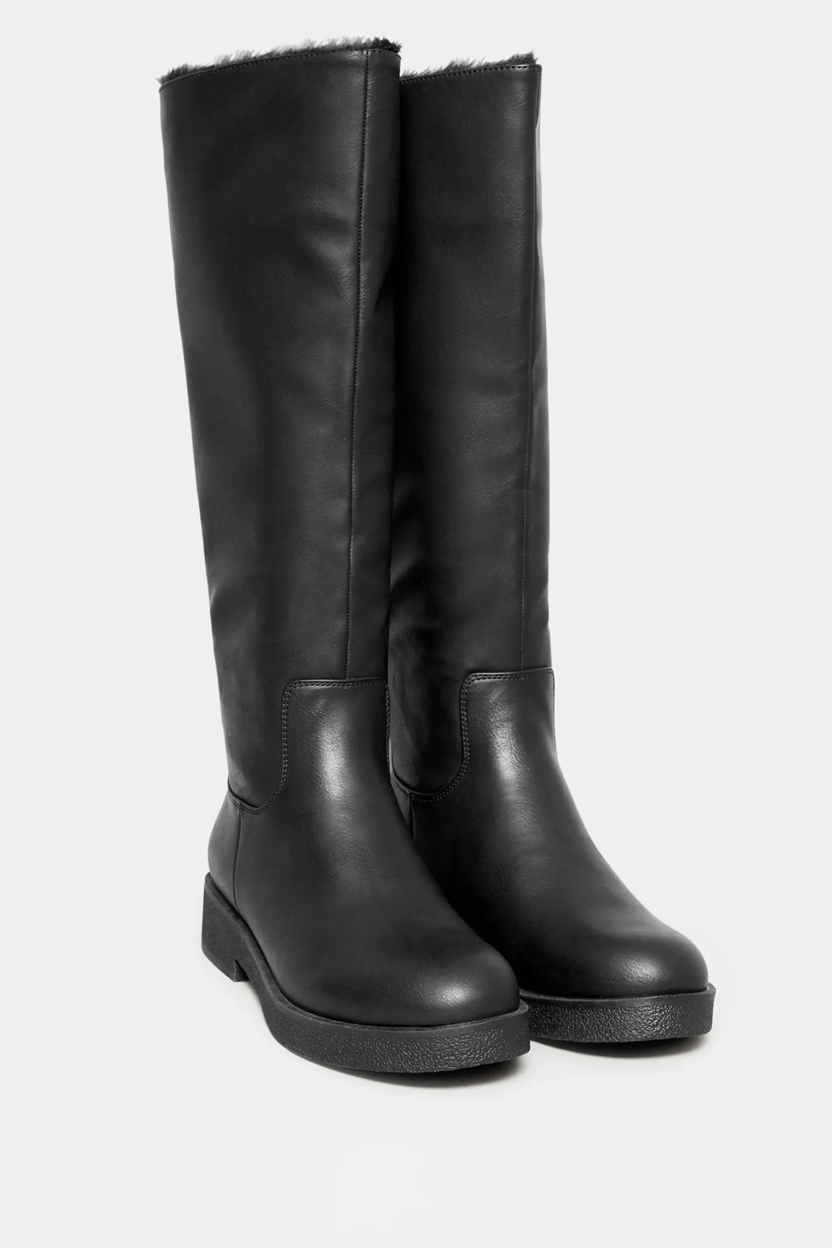 M&Co Limited Collection Limited Collection Black Fur Lined Knee High Boots In Wide E Fit>Women Boots