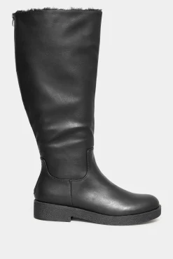 M&Co Limited Collection Limited Collection Black Fur Lined Knee High Boots In Wide E Fit><noscript><img width=