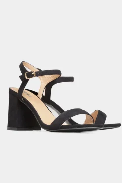 M&Co Limited Collection Limited Collection Black Block Heel Sandal In Wide E Fit & Extra Wide Eee Fit>Women Heels