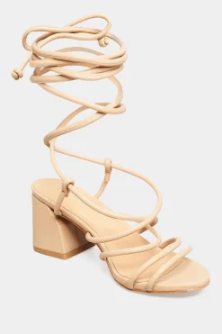 M&Co Limited Collection Limited Collection Beige Brown Lace Up Block Heels In Extra Wide Eee Fit>Women Heels