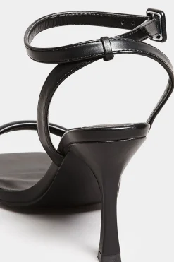 M&Co Limited Collection Limited Collection Black Padded Strap Heeled Sandals In Extra Wide Eee Fit><noscript><img width=