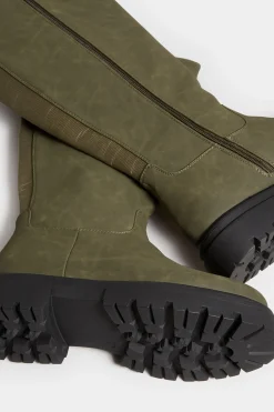M&Co Limited Collection Limited Collection Khaki Green Chunky Calf Boots In Extra Wide Eee Fit><noscript><img width=