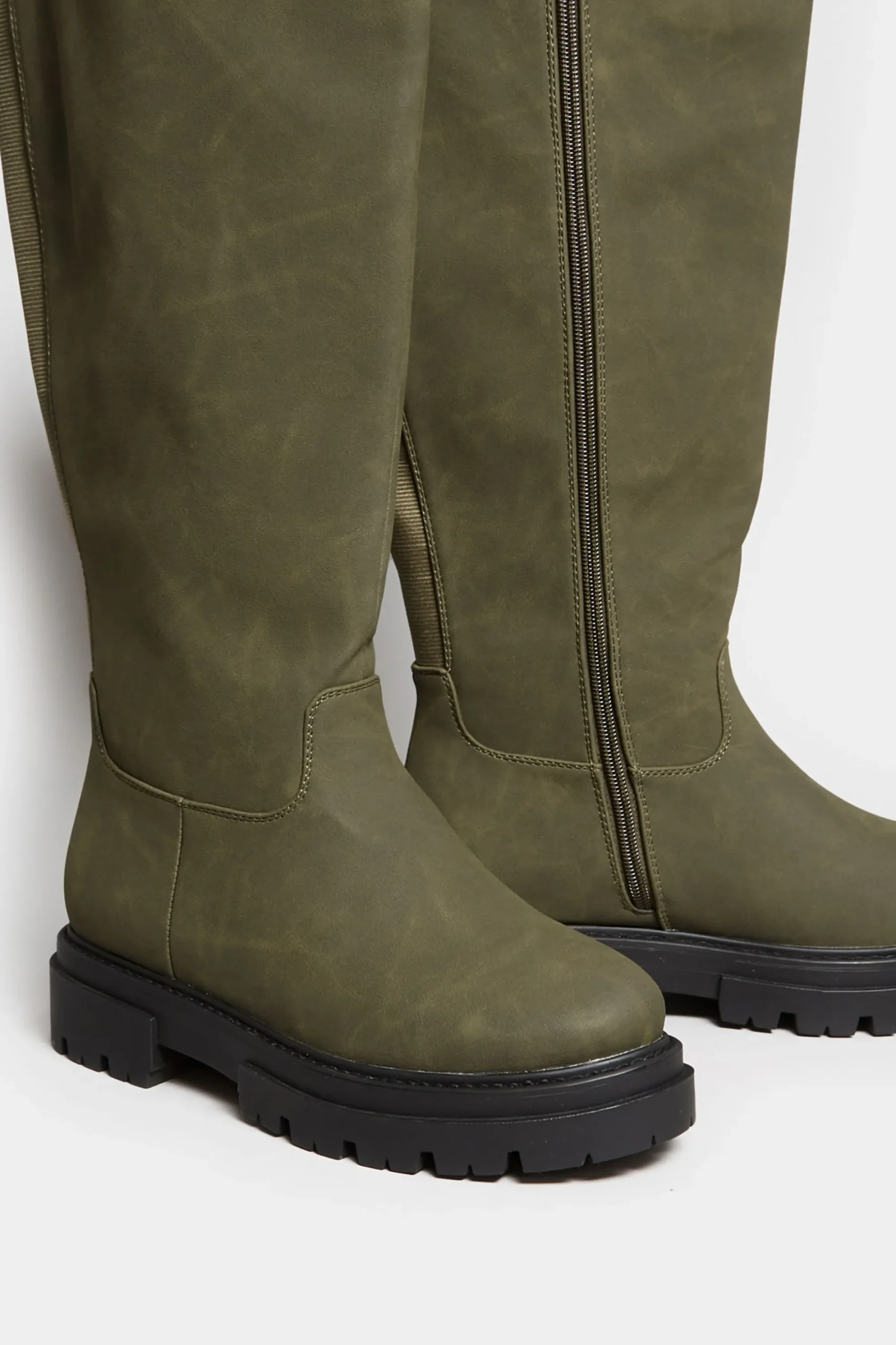 M&Co Limited Collection Limited Collection Khaki Green Chunky Calf Boots In Extra Wide Eee Fit>Women Boots