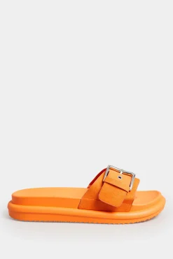 M&Co Limited Collection Limited Collection Orange Buckle Strap Mule Sandals In Wide E Fit & Extra Wide Eee Fit><noscript><img width=