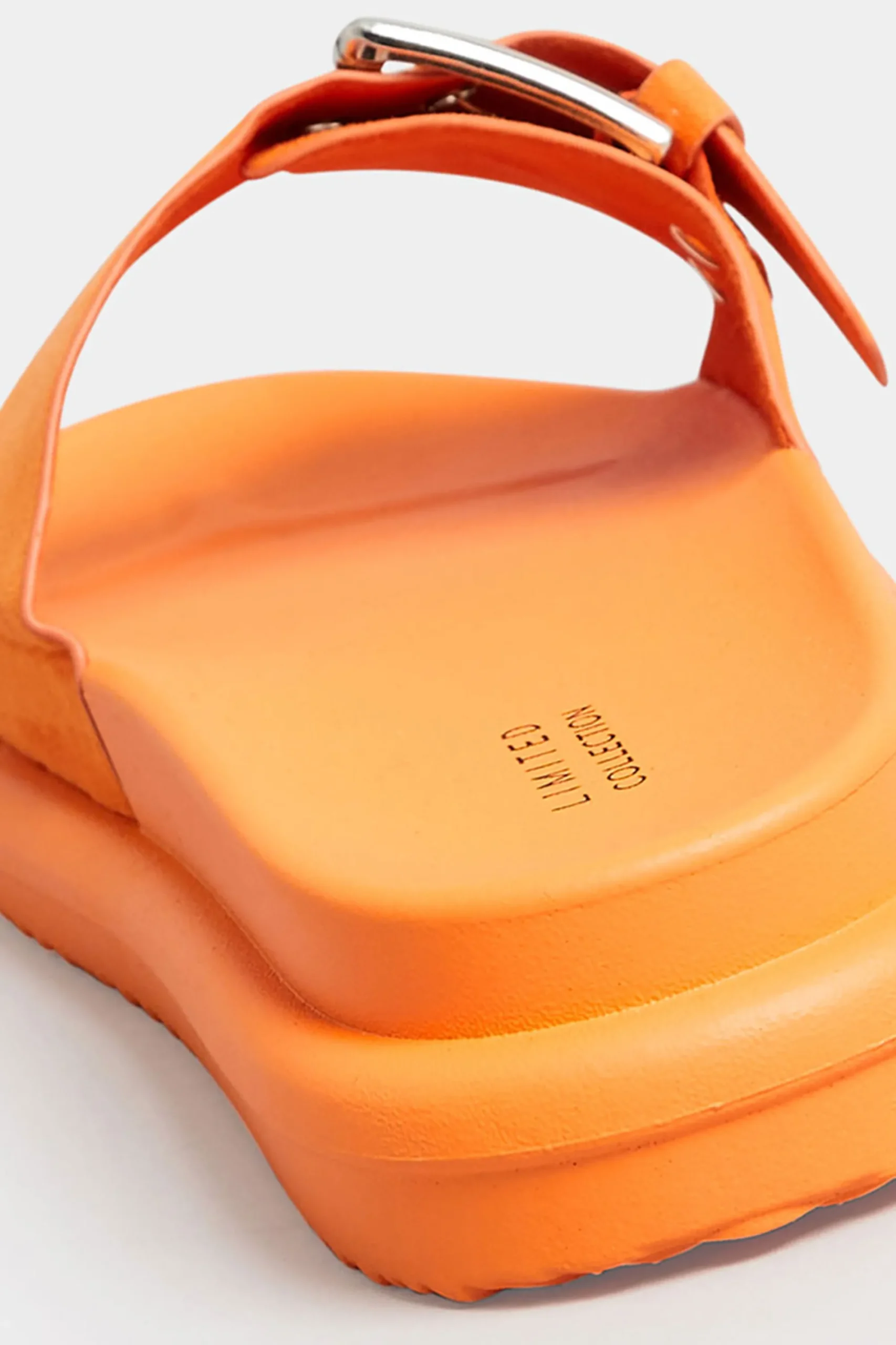 M&Co Limited Collection Limited Collection Orange Buckle Strap Mule Sandals In Wide E Fit & Extra Wide Eee Fit>Women Mules & Sliders
