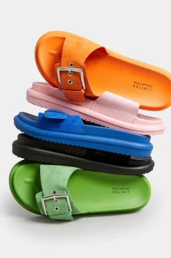 M&Co Limited Collection Limited Collection Orange Buckle Strap Mule Sandals In Wide E Fit & Extra Wide Eee Fit><noscript><img width=