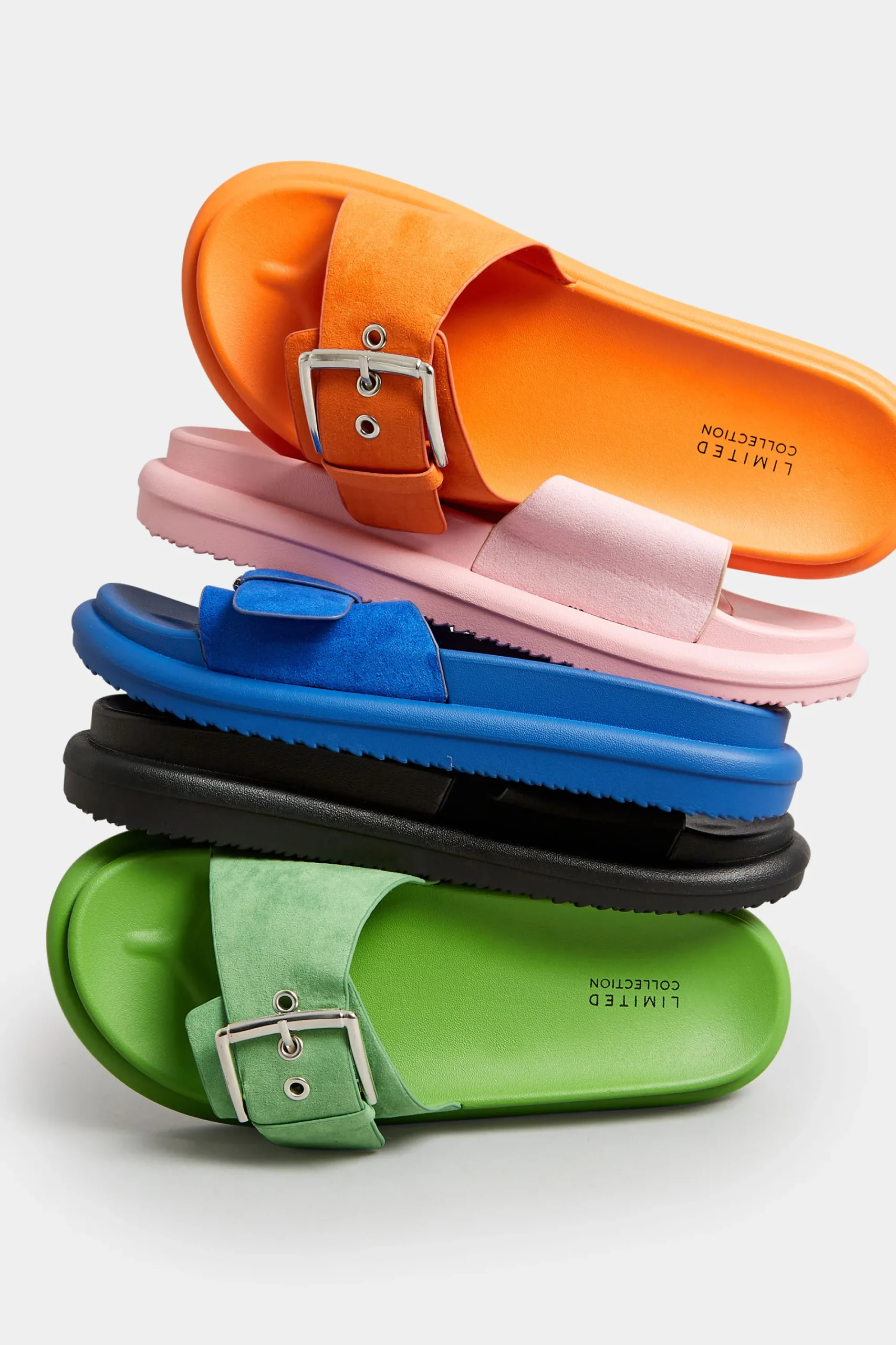 M&Co Limited Collection Limited Collection Orange Buckle Strap Mule Sandals In Wide E Fit & Extra Wide Eee Fit>Women Mules & Sliders