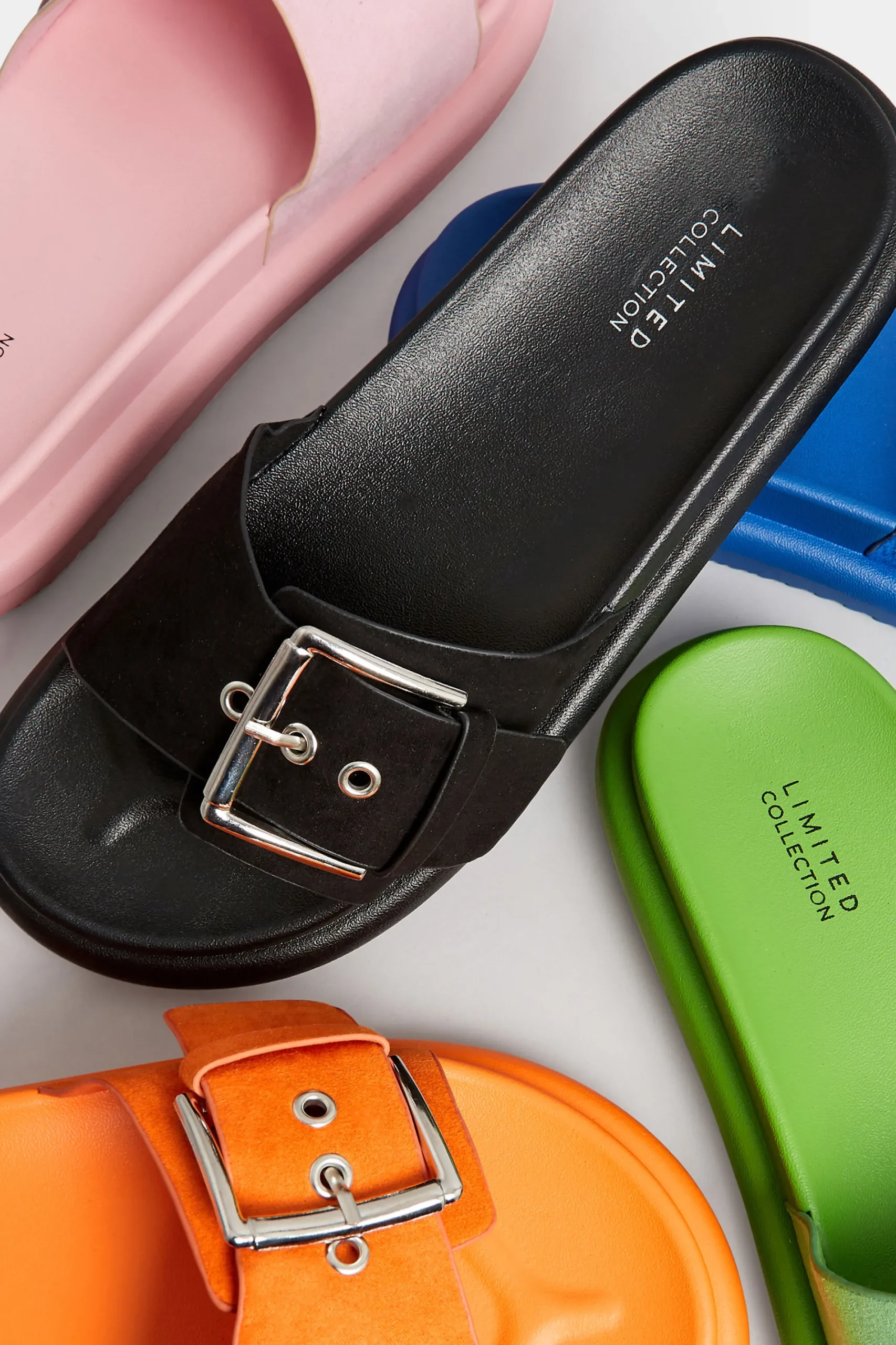 M&Co Limited Collection Limited Collection Orange Buckle Strap Mule Sandals In Wide E Fit & Extra Wide Eee Fit>Women Mules & Sliders