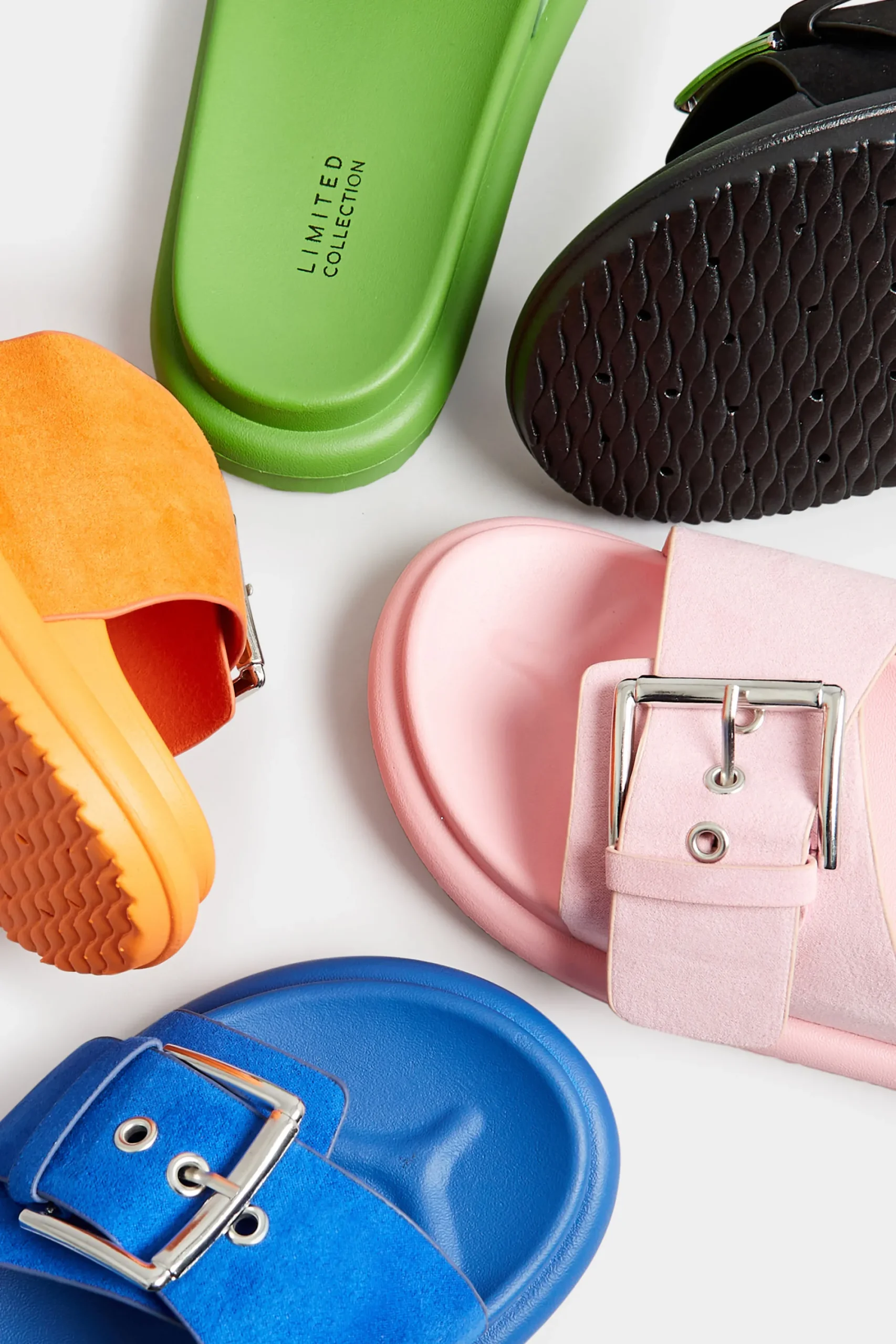 M&Co Limited Collection Limited Collection Orange Buckle Strap Mule Sandals In Wide E Fit & Extra Wide Eee Fit>Women Mules & Sliders