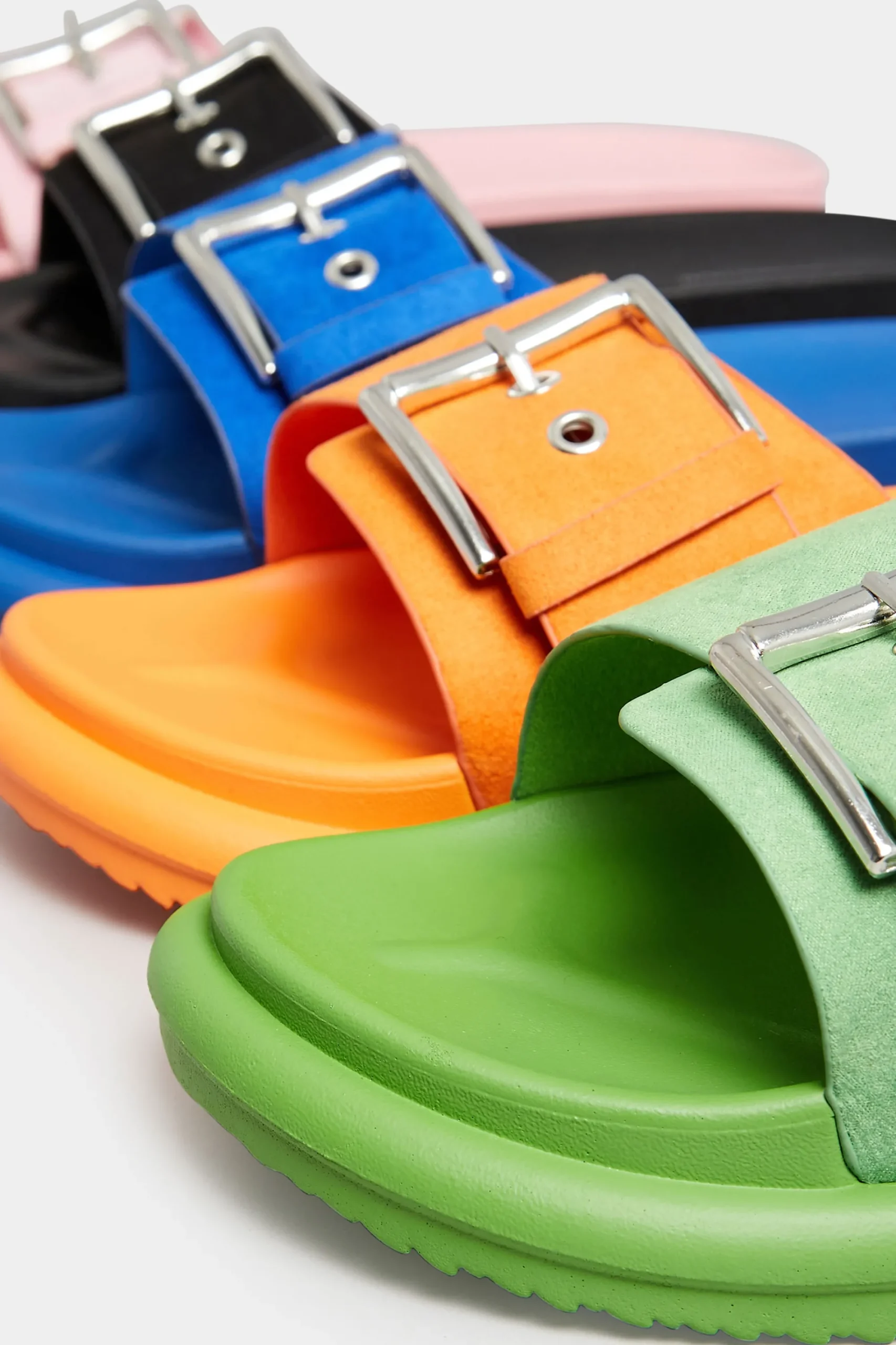 M&Co Limited Collection Limited Collection Orange Buckle Strap Mule Sandals In Wide E Fit & Extra Wide Eee Fit>Women Mules & Sliders