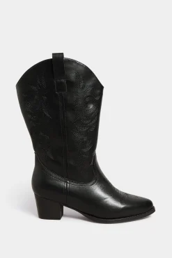 M&Co Limited Collection Limited Collection Black Cowboy Boots In Extra Wide Eee Fit><noscript><img width=