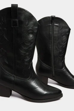 M&Co Limited Collection Limited Collection Black Cowboy Boots In Extra Wide Eee Fit><noscript><img width=