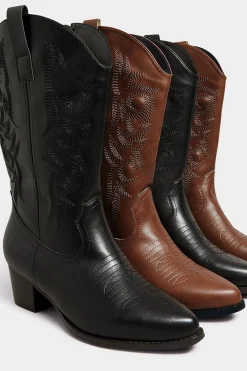 M&Co Limited Collection Limited Collection Black Cowboy Boots In Extra Wide Eee Fit><noscript><img width=