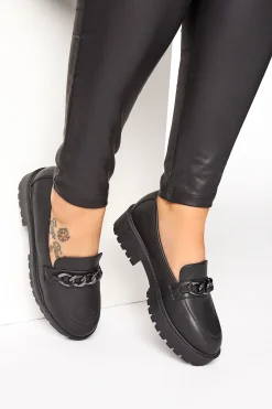 M&Co Limited Collection Limited Collection Black Chunky Loafers In Wide E Fit & Extra Wide Eee Fit>Women Flat Shoes