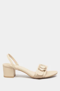 M&Co Limited Collection Limited Collection Beige Brown Buckle Block Heeled Sandal In Wide E Fit & Extra Wide Eee Fit><noscript><img width=