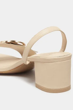 M&Co Limited Collection Limited Collection Beige Brown Buckle Block Heeled Sandal In Wide E Fit & Extra Wide Eee Fit><noscript><img width=