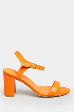 M&Co Limited Collection Limited Collection Orange Block Heel Sandal In Wide E Fit & Extra Wide Fit><noscript><img width=