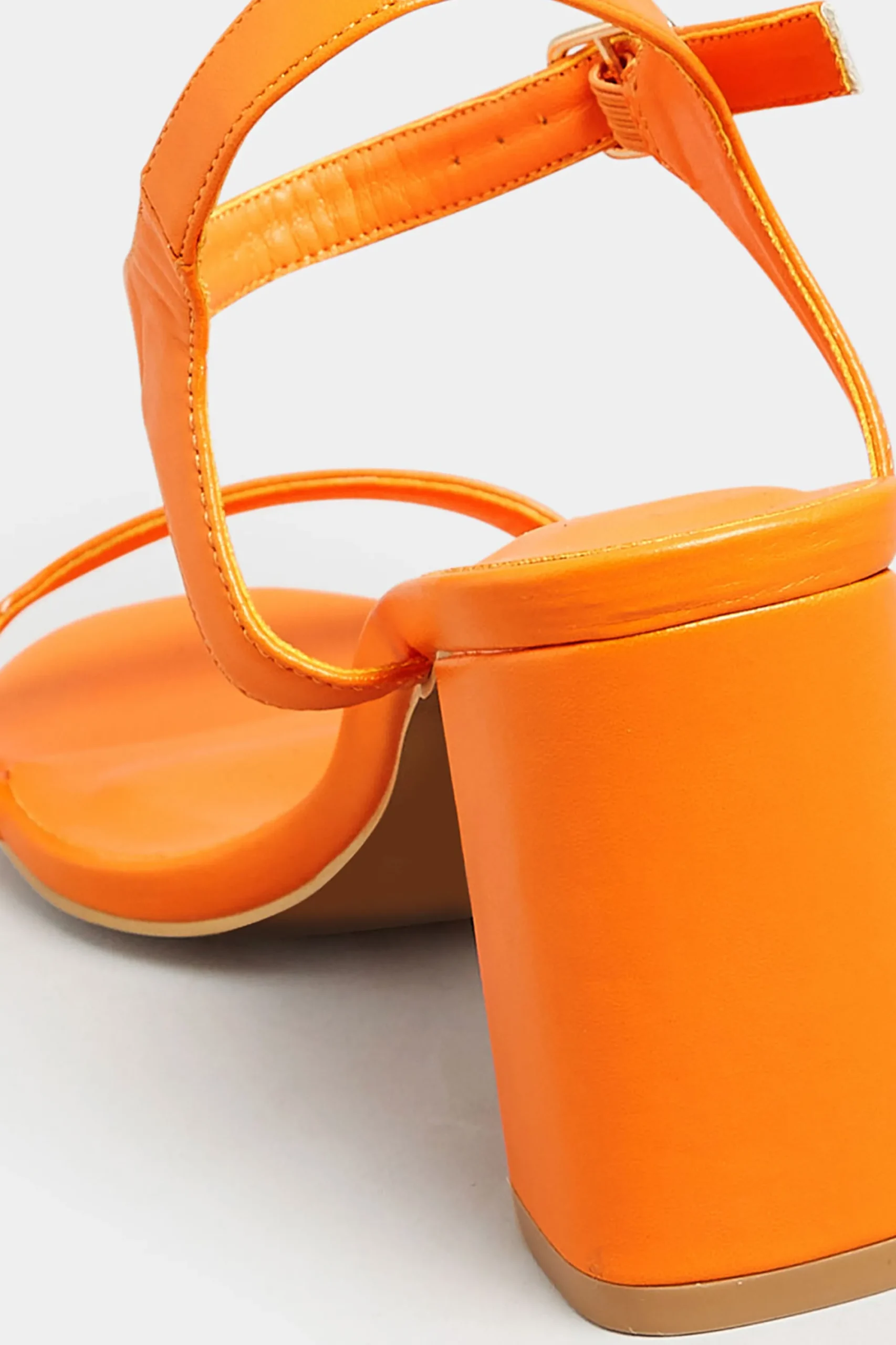 M&Co Limited Collection Limited Collection Orange Block Heel Sandal In Wide E Fit & Extra Wide Fit>Women Heels