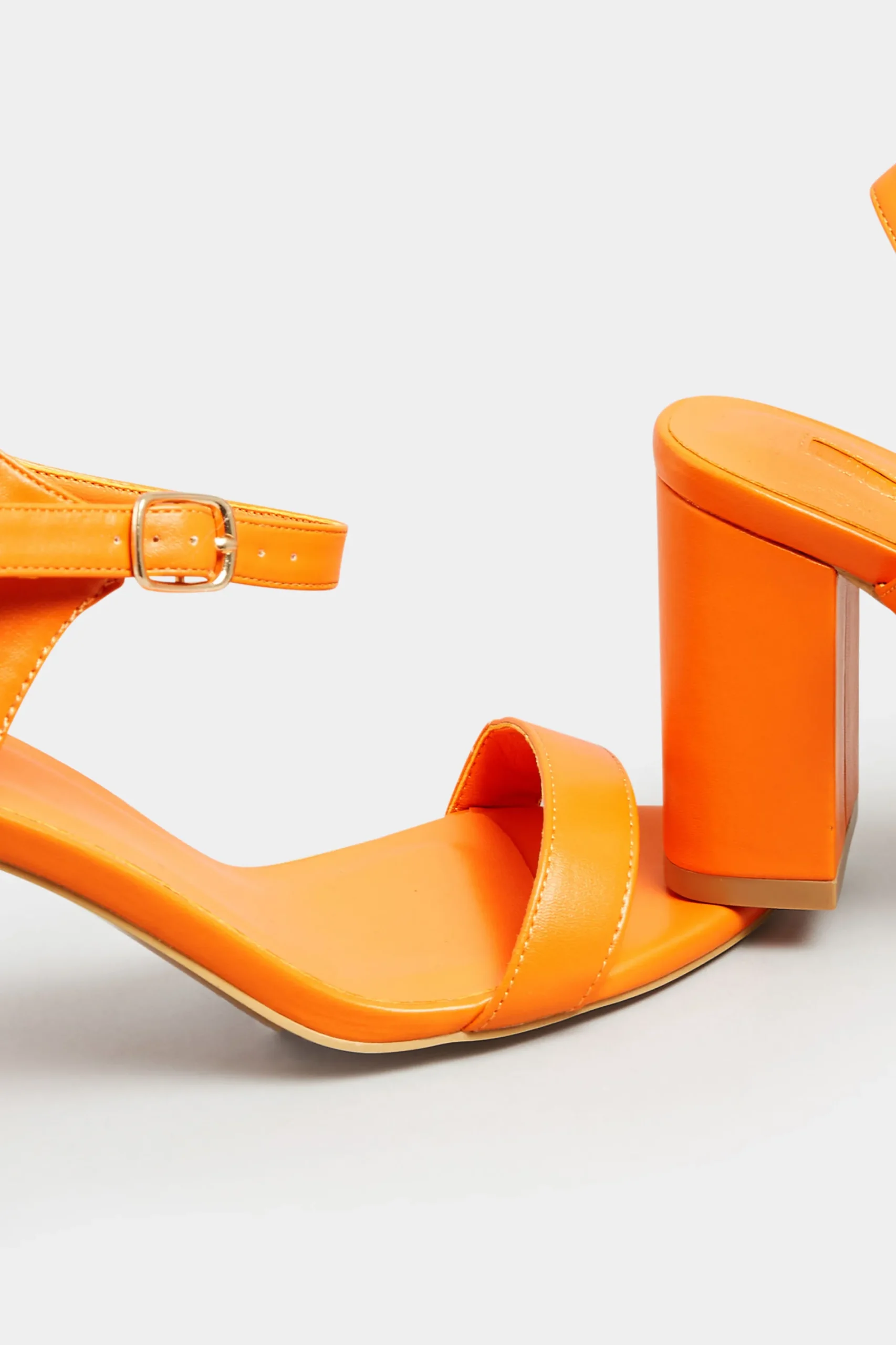 M&Co Limited Collection Limited Collection Orange Block Heel Sandal In Wide E Fit & Extra Wide Fit>Women Heels