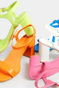 M&Co Limited Collection Limited Collection Orange Block Heel Sandal In Wide E Fit & Extra Wide Fit><noscript><img width=