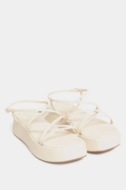 M&Co Limited Collection Limited Collection White Strappy Flatform Sandals In Extra Wide Eee Fit>Women Flat Shoes