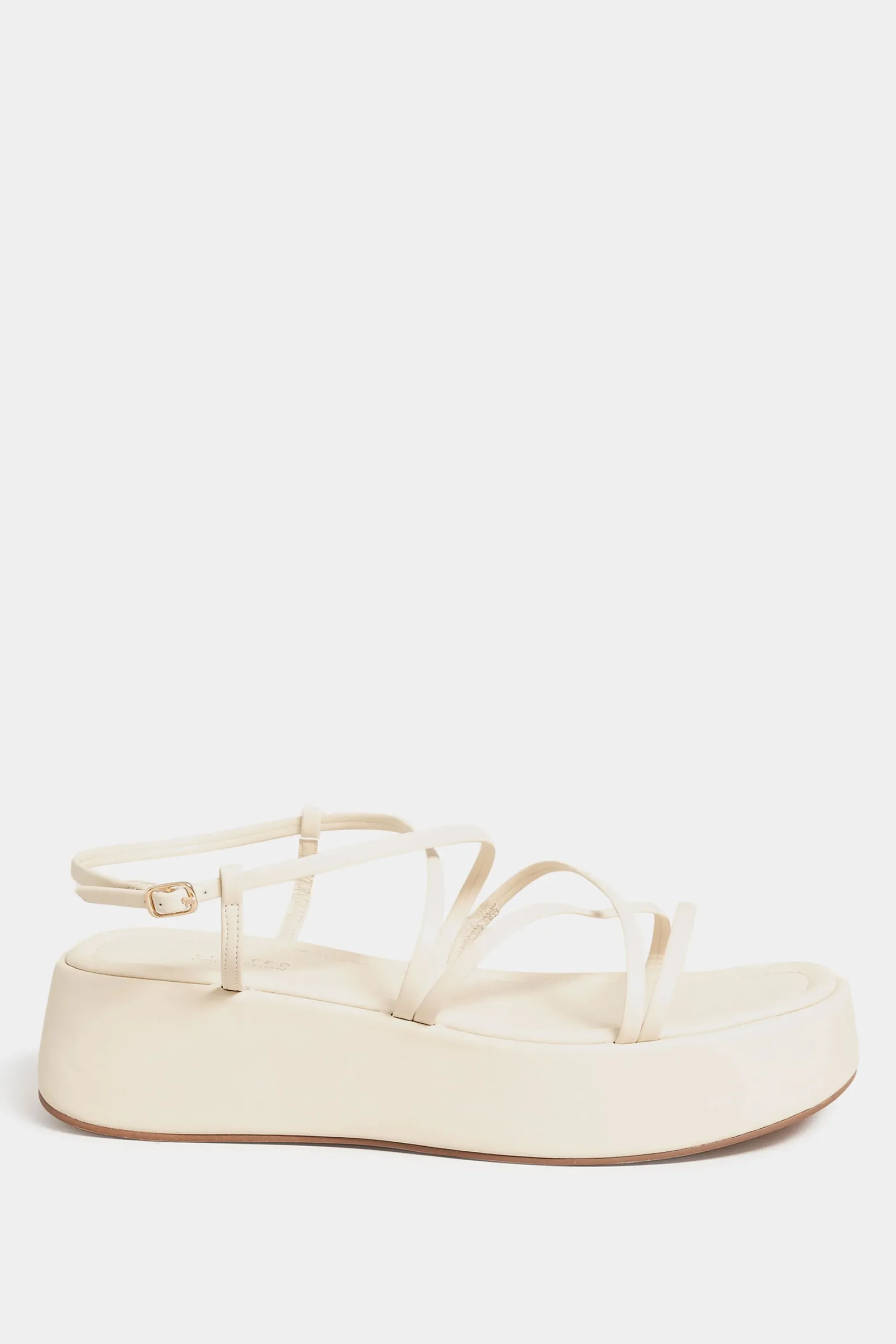 M&Co Limited Collection Limited Collection White Strappy Flatform Sandals In Extra Wide Eee Fit>Women Flat Shoes