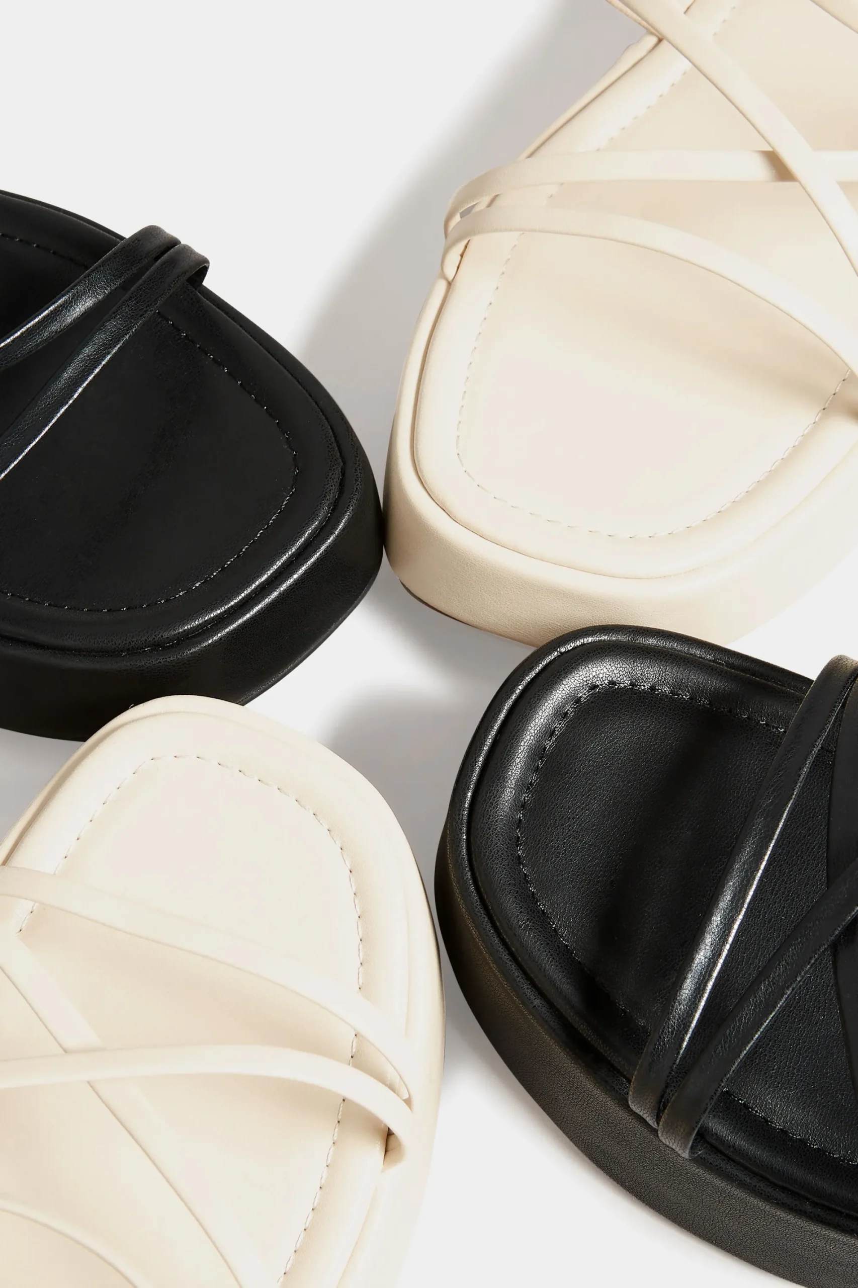 M&Co Limited Collection Limited Collection White Strappy Flatform Sandals In Extra Wide Eee Fit>Women Flat Shoes