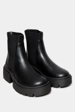 M&Co Limited Collection Limited Collection Black Chunky Chelsea Ankle Boots In Wide E Fit>Women Boots