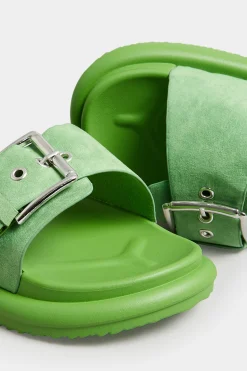 M&Co Limited Collection Limited Collection Green Buckle Strap Mule Sandals In Wide E Fit & Extra Wide Eee Fit><noscript><img width=