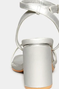 M&Co Limited Collection Limited Collection Silver Asymmetrical Block Heel Sandal In Wide E Fit & Extra Fit Eee Fit><noscript><img width=