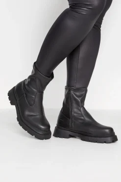 M&Co Limited Collection Limited Collection Black Chunky Sock Boots In Extra Wide Eee Fit>Women Boots